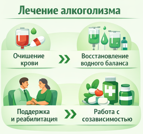 лечение алкоголизма в Дудинке этапы